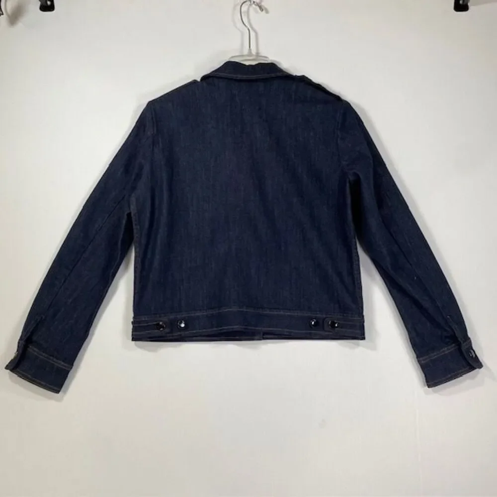 J.Crew Re-Imagined Sustainable Denim Jacket with Front Pockets Dark Wash Size S‎
